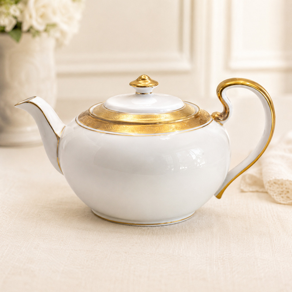 Vintage Aynsley Argosy 8360 Teapot England Bone China Heavy Gold Gilt Rare